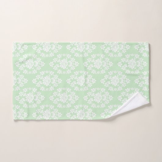 Mint Green Floral Damask Bath Towel Set Bad Handdoek (Handdoek)