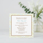 Mint Green Floral Damask Christening Kaart (Staand voorkant)