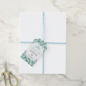 Mint Green Floral Dank u Labels Cadeaulabel (Met Touw)