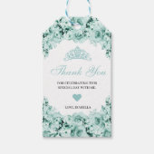 Mint Green Floral Dank u Labels Cadeaulabel (Voorkant)