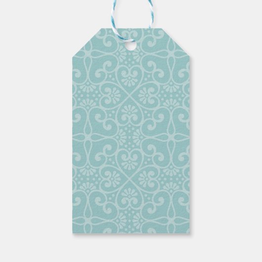 Mint Green Floral Dank u Labels Cadeaulabel (Achterkant)