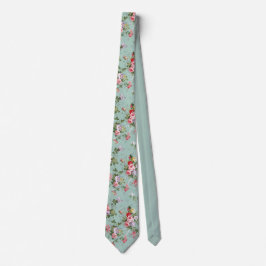  Mint Green Floral Design Stropdas