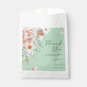 Mint Green Floral Hartelijk dank voor uw huwelijk Bedankzakje (Voorkant)