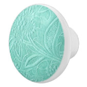 Mint Green Floral Keramische Knop (Rechts)