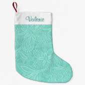 Mint Green Floral Kleine Kerstsok (Voorkant)