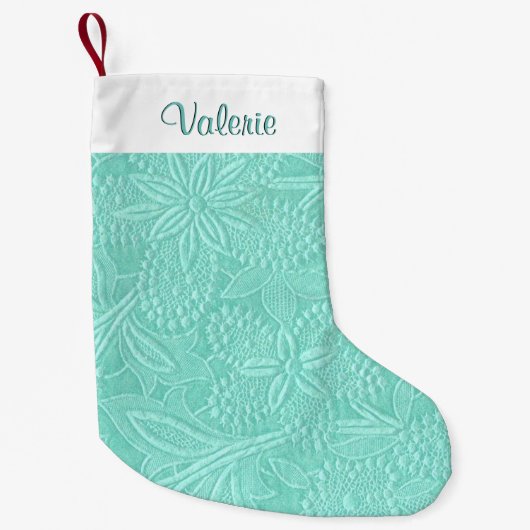 Mint Green Floral Kleine Kerstsok (Voorkant)