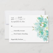 Mint Green Floral no Meal RSVP (Voorkant)