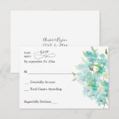 Mint Green Floral no Meal RSVP (Voorkant / Achterkant)
