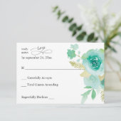 Mint Green Floral no Meal RSVP 2 (Staand voorkant)