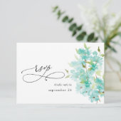 Mint Green Floral op White w Meal RSVP (Staand voorkant)