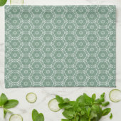 Mint Green Floral Pattern Theedoek (Gevouwen)
