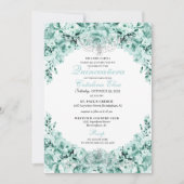 Mint Green Floral Quinceanera Birthday Kaart (Voorkant)