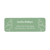 Mint Green Floral Retouradres Etiket (Voorkant)