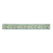 Mint Green Floral Satijnen Lint (Voorkant)