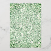 Mint Green Floral Sparkle Dress Quinceanera Gold Folie Uitnodiging (Achterkant)