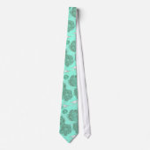 Mint Green  Floral Stropdas (Voorkant)