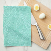 Mint Green Floral Theedoek (Quarter Fold)
