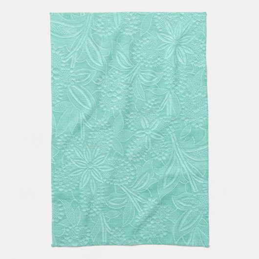 Mint Green Floral Theedoek (Verticaal)