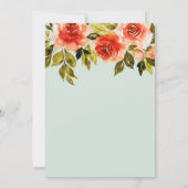 Mint Green Floral Waterverf Rehearsal Dinner Kaart (Achterkant)