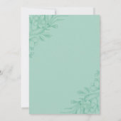 Mint Green Floral Wedding Kaart (Achterkant)