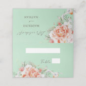 Mint Green & Floral Wedding Place Cards Plaatskaartje (Buitenkant ongevouwen)