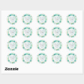 Mint Green Florals en Gold Foliage Wedding Ronde Sticker (Vel)