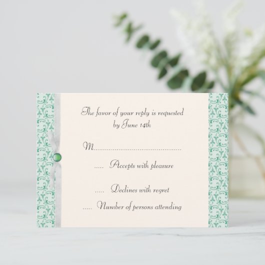 Mint Green Florentine RSVP (Staand voorkant)