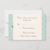 Mint Green Florentine RSVP Kaartje (Voorkant)