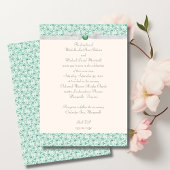Mint Green Florentine Wedding Invitation Kaart