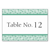 Mint Green Florentine Wedding Table Kaart (Achterkant)