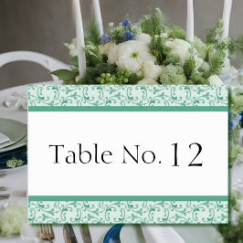 Mint Green Florentine Wedding Table Kaart