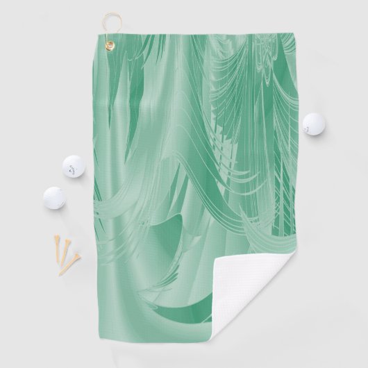 Mint Green Foliage Golfhanddoek (Insitu)