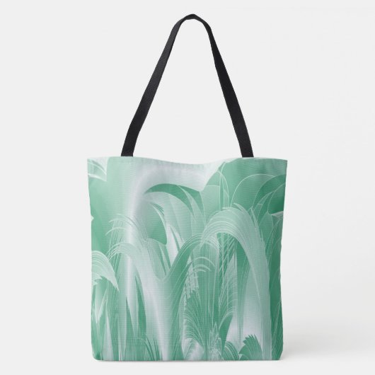 Mint Green Foliage Tote Bag (Achterkant)