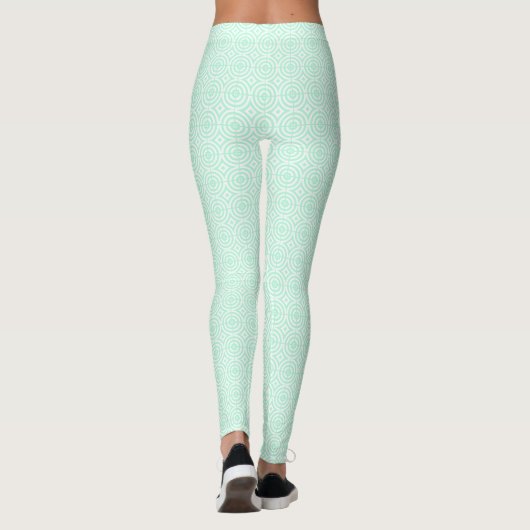 Mint Green Funky GeoMetric Leggings (Achterkant)