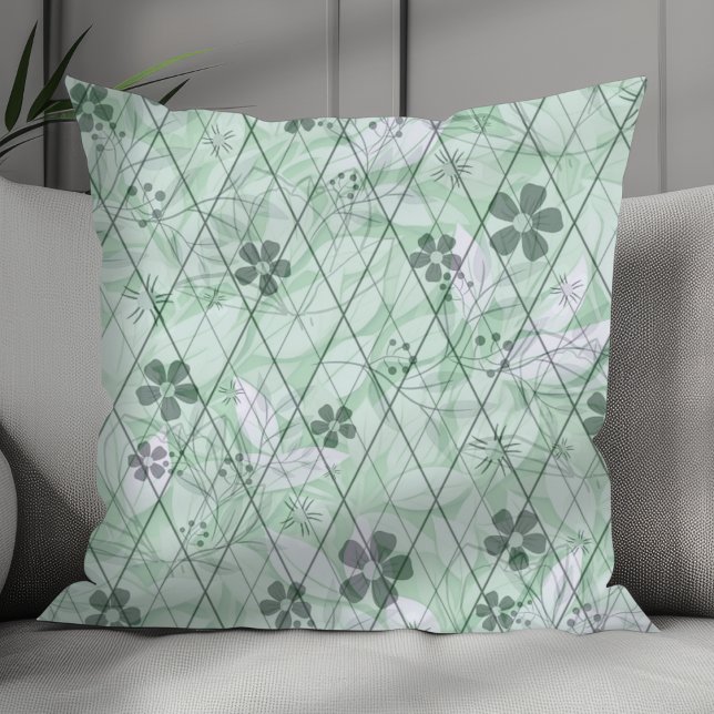 Mint Green  geïnspireerde Garden Diamond Kussen (Creator heeft geüpload)