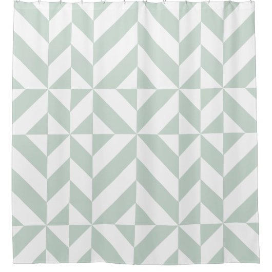 Mint Green Geometric Deco Cube Douchegordijn (Voorkant)