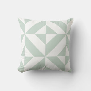 Mint Green Geometric Deco Cube Pattern Kussen