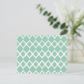 Mint Green Geometric Ikat Tribal Print Patroon Briefkaart (Staand voorkant)