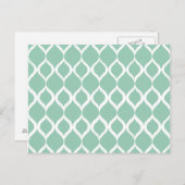 Mint Green Geometric Ikat Tribal Print Patroon Briefkaart (Voorkant / Achterkant)