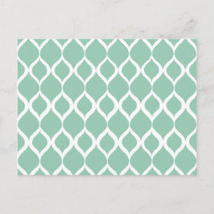 Mint Green Geometric Ikat Tribal Print Patroon Briefkaart