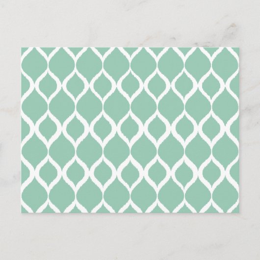 Mint Green Geometric Ikat Tribal Print Patroon Briefkaart (Voorkant)