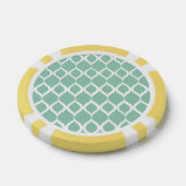 Mint Green Geometric Ikat Tribal Print Patroon Poker Chips (Enkel)