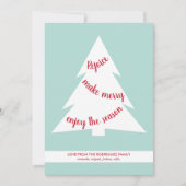 Mint Green Geometric Kerstmis Tree Holiday Script Feestdagenkaart (Voorkant)