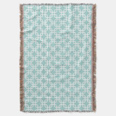 Mint Green Geometric Links Patroon Deken (Voorkant Verticaal)
