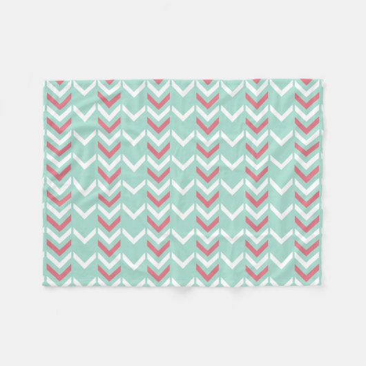 Mint Green geometrische Chevron pijlen patroon Fleece Deken (Voorkant (Horizontaal))