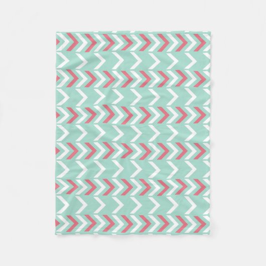 Mint Green geometrische Chevron pijlen patroon Fleece Deken (Voorkant)