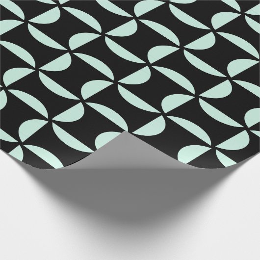 Mint Green geometrische halve cirkel patroon Cadeaupapier (Hoek)