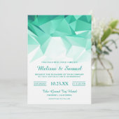Mint Green Geometrische Origami bruiloft uitnodigi Kaart (Staand voorkant)