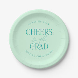 Mint Green Gepersonaliseerde Cheers Afstudeerder P Papieren Bordje