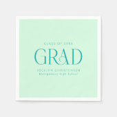 Mint Green Gepersonaliseerde Minimalistische Afstu Servet (Voorkant)